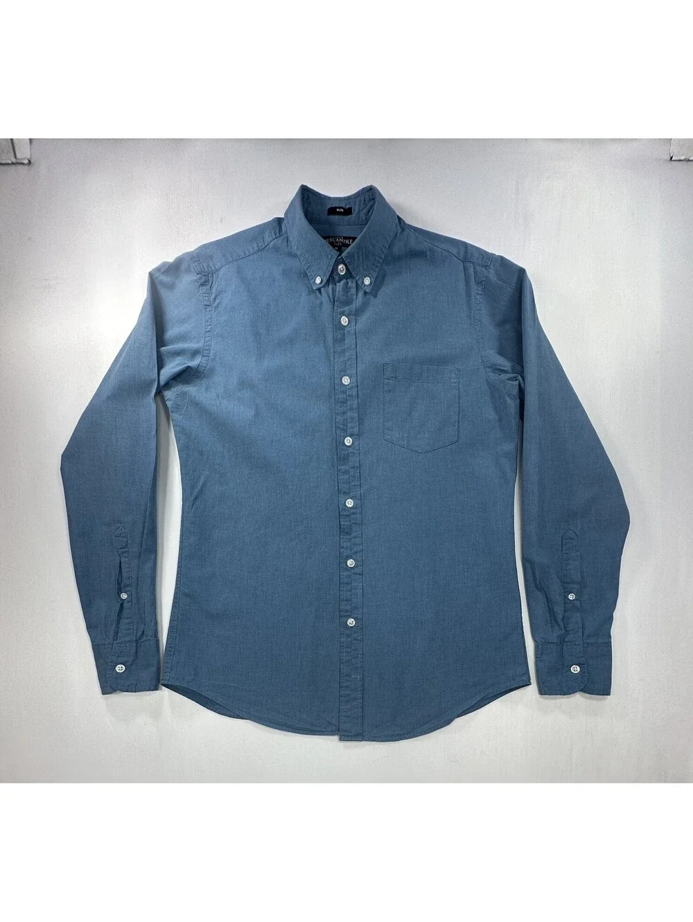 J Crew Mercantile Slim Flex 100% Cotton Button Up Blue Men M